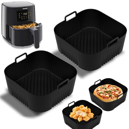 Dreaku 2 Stück Airfryer Silikonform für Philips 4,1L, Philips Airfryer Zubehör, Wiederverwendbar anstelle Backpapier von Dreaku