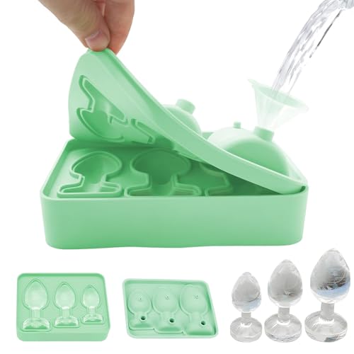 Eiswürfelbehälter Mit Deckel, Eiswürfelform Silikon Lustig Wiederverwendbare Eiswürfel, Bpa-Frei Ice Cube Tray Für Whisky, Cocktails (Grün) von Dreaku