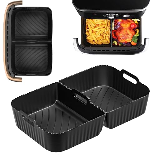 Silikonform Heißluftfritteuse, 2PCS Airfryer Zubehör für Ninja Foodi Flexdrawer 10,4 L AF500EU, Airfryer Silikonform für Heißluftfritteuse, Heißluftfritteuse Zubehör für Ninja 500 Airfryer von Dreaku