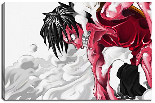 Dream-Arts One Piece, Ruffy Motiv auf Leinwand im Format: 100x70 cm. Hochwertiger Kunstdruck als Wandbild. Billiger als EIN Ölbild! Achtung KEIN Poster oder Plakat! von Dream-Arts