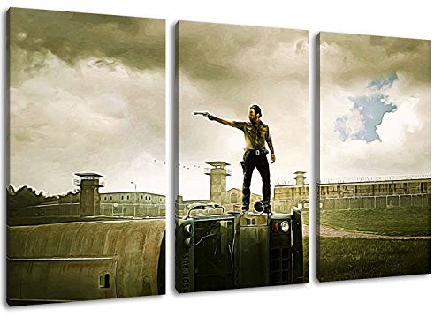 The Walking Dead Motiv, 3-teilig auf Leinwand (Gesamtformat: 120x80 cm), Hochwertiger Kunstdruck als Wandbild. Billiger als EIN Ölbild! Achtung KEIN Poster oder Plakat! von Dream-Arts