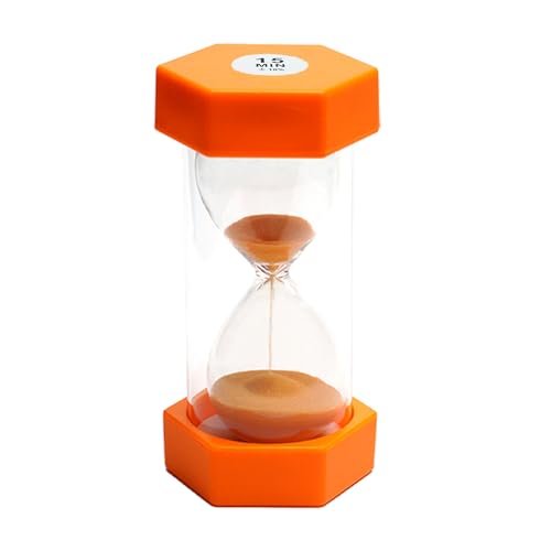 Sanduhr für Kinder, Zeitmesser Sanduhren, Sechseckiger Sanduhr-Timer, Sanduhr Glas Timer, Küchen-Timer-Uhr, Zeitmanagement(15 Minuten, Orange) von Dream HorseX