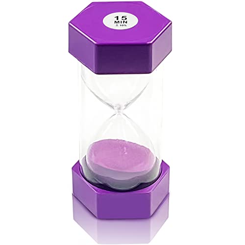 Sanduhr für Kinder, Zeitmesser Sanduhren, Sechseckiger Sanduhr-Timer, Sanduhr Glas Timer, Küchen-Timer-Uhr, Zeitmanagement(15 Minuten, lila) von Dream HorseX