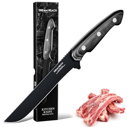 Dream Reach Ausbeinmesser filetiermesser Scharfe- Profi filetiermesser fleisch Full Tang Küchenmesser aus Hochwertigem Edelstahl Geschenk für Küche, Barbecue, Schlachthaus von Dream Reach
