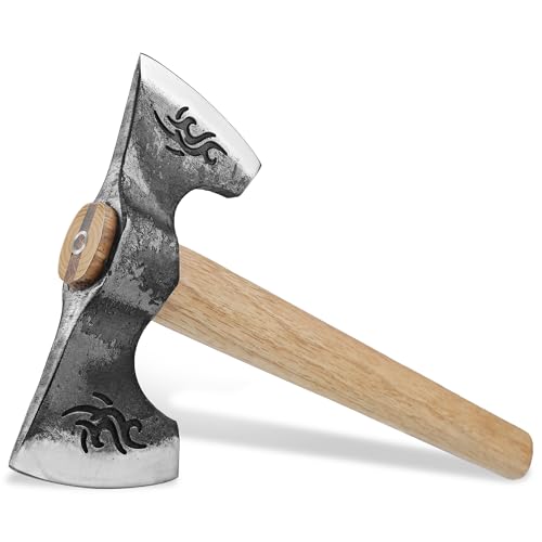 Dream Reach Wikinger Camping Axt - Outdoor Beil Doppelaxt Axt Holz Spalten Holzgriff für Bushcraft Wald Garten Männer Geschenke von Dream Reach