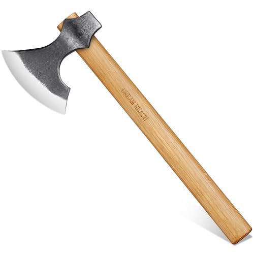 Dream Reach Beil Axt - Geschmiedete Camping Handbeil für Outdoor Survival - Viking-Style Mit Holzgriff - Freizeitbeil für Bushcraft, Wald Und Garten von Dream Reach