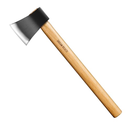 Dream Reach Beil Axt Geschmiedete Camping Lang Axt Handbeil Outdoor Survival Viking Axt Holzgriff Freizeitbeil für Bushcraft Wald Garten von Dream Reach