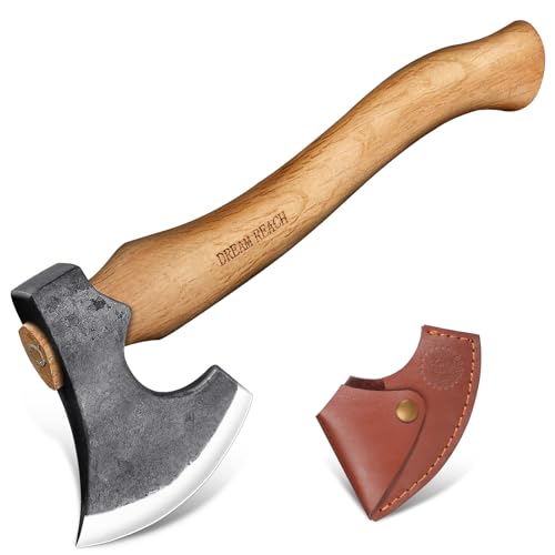 Dream Reach Beil Geschmiedete Kleine Camping Axt - Handbeil für Outdoor Survival, Wikinger-Stil Mit Scheide und Holzgriff - Freizeitbeil für Bushcraft, Wald, Garten - Männer Geschenke Dream Reach Beil Geschmiedete Kleine Camping Axt - Handbeil für Outdoor Survival, Wikinger-Stil Mit Scheide und Holzgriff - Freizeitbeil für Bushcraft, Wald, Garten - Männer Geschenke von Dream Reach