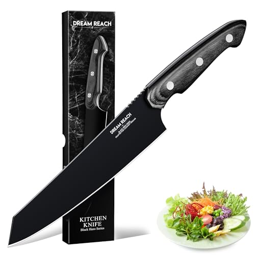Dream Reach Kochmesser Küchenmesser Scharf - Full Tang Küchenmesser aus Hochwertigem Edelstahl Chef Knife mit Ergonomischem Griff für Küche, Grill, Geburtstag, Geschenk für Mutter und Vater von Dream Reach
