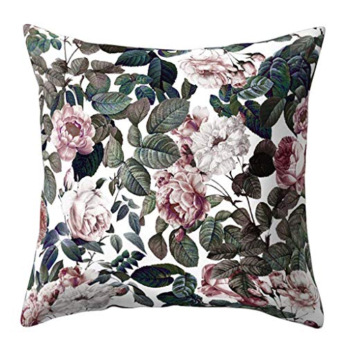 Dream Room Kissenbezug Blumen 45 x 45 cm Natürliches Muster Kissen Dekorative Kissenbezüge Rosenmuster Platz Kissenbezug Sofa Wurf Kissenbezug (A) von Dream Room