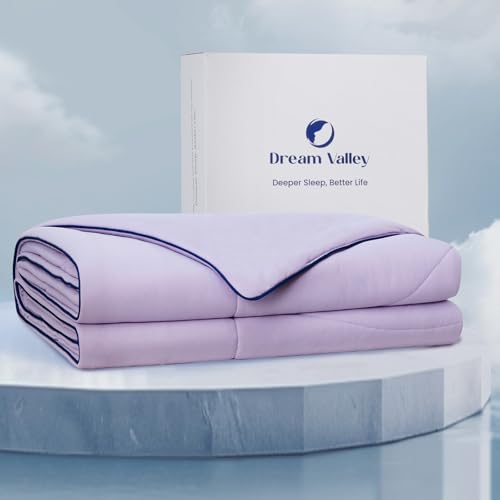 Dream Valley Outlast® Kühldecke, NASA-Klasse Technologie Q-Max > 0,4 weich Selbstkühlende Decke, Aerocool™ Kühlende Decke für heiße Schläfer, Nachtschweiß, Lila, 152 x 203cm von Dream Valley