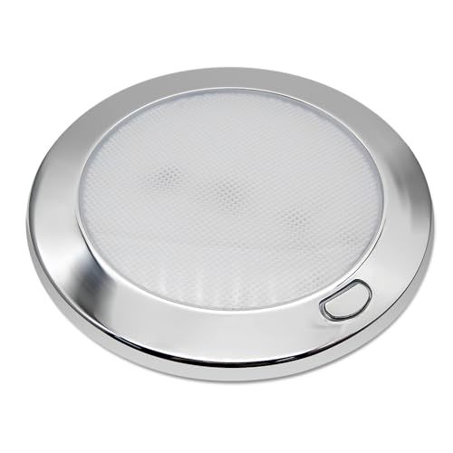 Dream Lighting 12v LED Lampe für Wohnmobil Wohnwagen Camper Boot 310LM 3000K Warmweiß Dimmbar Deckenleuchte mit Schalter 4,5W Verchromt Gehäuse IP44 von Dream lighting