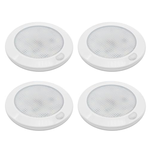 Dream lighting Deckenlampe 12volt Dimmbar für Wohnwagen Wohnmobil 6000K Kaltweiß LED Innenbeleuchtung 2W 7,6CM 4er Set von Dream lighting