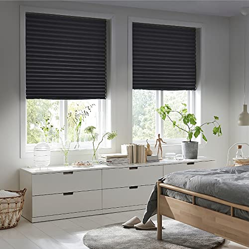 Dream-seeker Plissee Pleated Shade Anthrazit 1 Stück 55x120 cm(B×H) Lichtdurchlässig Klemmfix Ohne Bohren Rollo Für Fenster & Tür Plissee Kleben von Dream-seeker