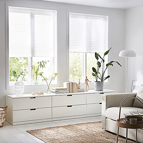 Dream-seeker Plissee Pleated Shade White 1 Stück 100x120 cm(B×H) Lichtdurchlässig Klemmfix Ohne Bohren Rollo Für Fenster & Tür Plissee Kleben von Dream-seeker