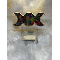 Druzy Resin Drei Mondphasen Teelicht Kerzenhalter Versandfertig Druzy Resin Drei Mondphasen Teelicht Kerzenhalter Versandfertig von DreamArtistryInc