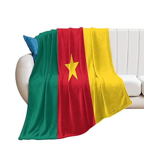 152,4 x 203,2 cm Flanell-Fleece-Überwurfdecke für Couch, Büro, Bett, Kamerun-Flagge, Überwurfdecken, Nationalflaggen, leicht, Plüsch, flauschig, gemütlich, weiche Decken und Überwürfe für Kinder, von DreamAutumn