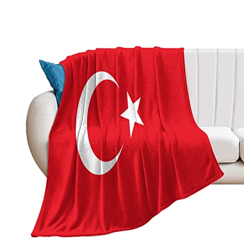 DreamAutumn Überwurfdecken mit Türkei-Flagge, Nationalflaggen, Decken und Überwürfe, dicke Büro-Nickerchen, Überwurf, flauschig, leicht, Plüsch, superweich, warm, Flanelldecke für Couch, Bett, Sofa, von DreamAutumn