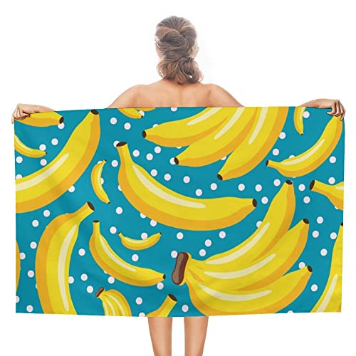 DreamBay Badetuch Polka Dots Banane Früchte Duschtuch Body Wrap Handtuch Extra Groß Strandtuch Bezug Laken Badezimmer Handtuch von DreamBay