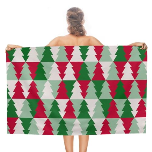 DreamBay Badetuch Weihnachten Neujahr Winter Baum Duschtuch Body Wrap Handtuch Extra Groß Strandtuch Abdeckung Blatt Badezimmer Handtuch von DreamBay