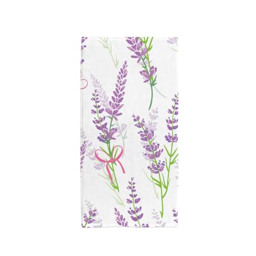 DreamBay Handtuch Set von 2 lila weiß Lavendel Blumen Blumen Handtücher Fingerspitzen Handtücher Gesicht Küche Badezimmer Handtuch von DreamBay