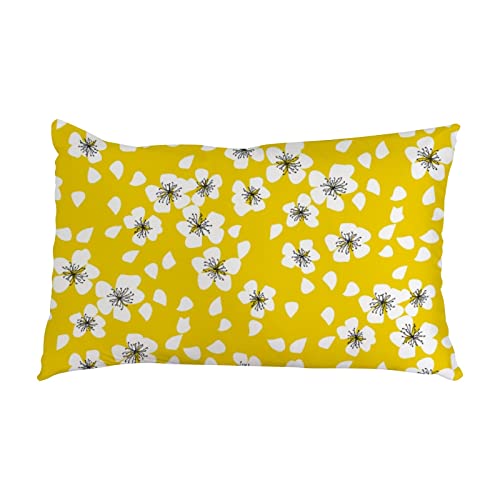 DreamBay Kissenbezug, ländlicher Stil, Garten, Blumenmuster, gelbe Blumen, langer Kissenbezug, 60 x 40 cm von DreamBay