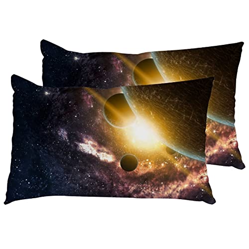 Kissenbezug, 2 Stück, Galaxie-Sterne, Weltraum, Universum, Nebelplaneten, langer Kissenbezug, 60 x 40 cm von DreamBay