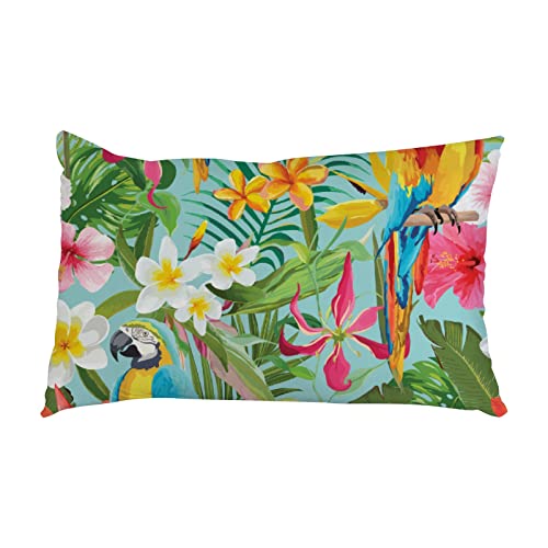 DreamBay Kissenbezug Papagei Tropischer Vogel Sommer Palmenblätter Kissenbezug Langer Kissenbezug 75 x 50 cm von DreamBay