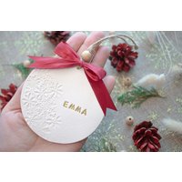 Personalisierter Weihnachtsschmuck Aus Ton Handgemachte Weihnachtsbaumschmuck von DreamClayArt