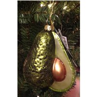 Robert Stanley Christbaumkugel Glas Glitzer Avocado von DreamCottageAntiques