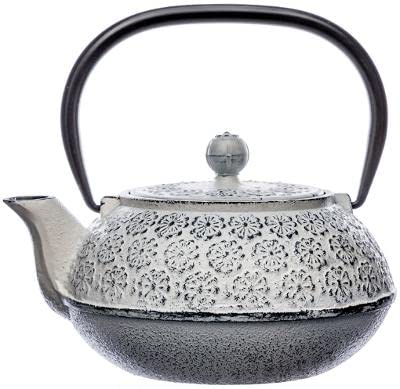 Japanische Teekanne aus Gusseisen mit Sieb, 1L | verschiedene Teekessel Modelle Eisenguss, Keramik, Steingut | Japan Kanne, asiatisch, chinesisch, Eisen, Japanese Cast Iron Teapot für Tee Guss weiß von DreamHouse