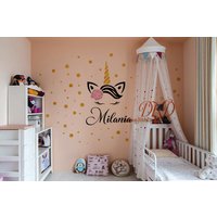 Wandtattoo Einhorn-Wandaufkleber Mit Personalisiertem Namen, Einhorn-Aufkleber, Kinderzimmer-Dekor, Mädchen-Namens von DreamKidsDecal