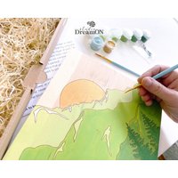 Berg Malen Nach Zahlen Kit - Holz Wand Kunst Diy Bastelset Für Erwachsene Do It Yourself Painting von DreamONstudio27