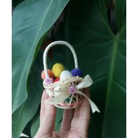 Mini Osternest Mit 12 Gefilzt Kleine Eier, Wolle-Oster-Deko, Nadelfilz Ostern Miniatur, Kleinen Weidenkorb Mini Osternest Mit 12 Gefilzt Kleine Eier, Wolle-Oster-Deko, Nadelfilz Ostern Miniatur, Kleinen Weidenkorb von DreamPresents