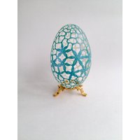 Türkisfarbenes Gänseei, Geschnitztes Osterornament, Ooak Pysanky Türkisfarbenes Gänseei, Geschnitztes Osterornament, Ooak Pysanky von DreamPresents