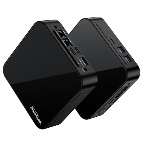 DreamQuest Mini PC mit Linux Vorgefertigte Intel N150-Prozessor mit 32GB DDR4 +1TB M.2 SSD Unterstützung 3 Screen 4K@60Hz Display,2X HDMI,DP,USB C 3.2 x1,Dual WiFi,BT 5,LAN Mini Computer Bussine von DreamQuest