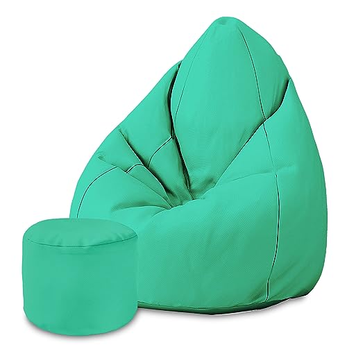 DreamRoots Sitzsack für Kinder und Erwachsene - Sitzsack mit Füllung, Lehne, Hocker und Bezug - Oxford Stoff 220 gr/m2 Wasserdicht - Sitzkissen Boden - Chill Sack M, Leuchtendes Blau DreamRoots Sitzsack für Kinder und Erwachsene - Sitzsack mit Füllung, Lehne, Hocker und Bezug - Oxford Stoff 220 gr/m2 Wasserdicht - Sitzkissen Boden - Chill Sack M, Leuchtendes Blau von DreamRoots