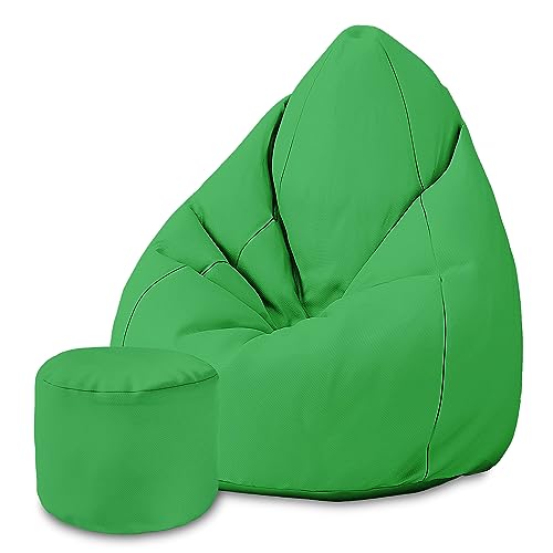 DreamRoots Sitzsack für Kinder und Erwachsene - Sitzsack mit Füllung, Lehne, Hocker und Bezug - Oxford Stoff 220 gr/m2 Wasserdicht - Sitzkissen Boden - Chill Sack M, Grün DreamRoots Sitzsack für Kinder und Erwachsene - Sitzsack mit Füllung, Lehne, Hocker und Bezug - Oxford Stoff 220 gr/m2 Wasserdicht - Sitzkissen Boden - Chill Sack M, Grün von DreamRoots