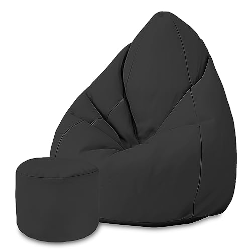 DreamRoots Bean Bag 80x80x120cm - Sitzsack mit Füllung, Lehne, Hocker und Bezug - Oxford Stoff 220 gr/m2 Wasserdicht - Sitzkissen Boden - Bubibag Sitzsack von DreamRoots