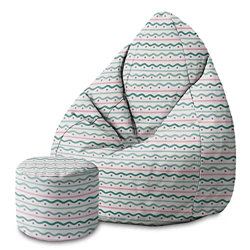 DreamRoots Bean Bag 80x80x120cm - Sitzsack mit Lehne und Hocker und Bezug - Sitzkissen Boden - Chill Bubibag - Sitzsack mit Füllung - Erwachsene mit Füllung M-Geo1 DreamRoots Bean Bag 80x80x120cm - Sitzsack mit Lehne und Hocker und Bezug - Sitzkissen Boden - Chill Bubibag - Sitzsack mit Füllung - Erwachsene mit Füllung M-Geo1 von DreamRoots