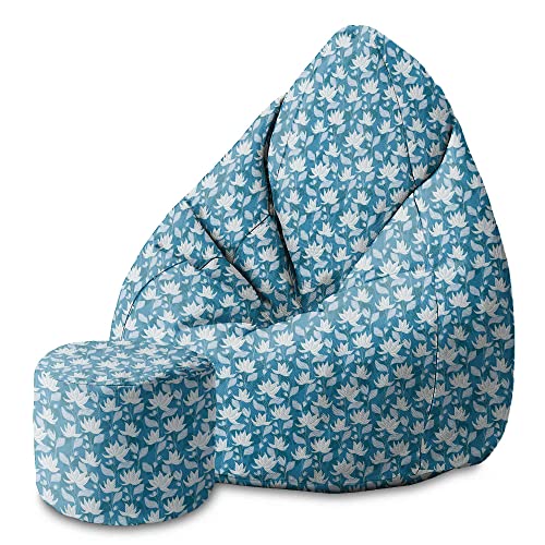 DreamRoots Bean Bag 80x80x120cm - Sitzsack mit Lehne und Hocker und Bezug - Sitzkissen Boden - Chill Bubibag - Sitzsack mit Füllung - Erwachsene mit Füllung M-Lichtblum1 DreamRoots Bean Bag 80x80x120cm - Sitzsack mit Lehne und Hocker und Bezug - Sitzkissen Boden - Chill Bubibag - Sitzsack mit Füllung - Erwachsene mit Füllung M-Lichtblum1 von DreamRoots
