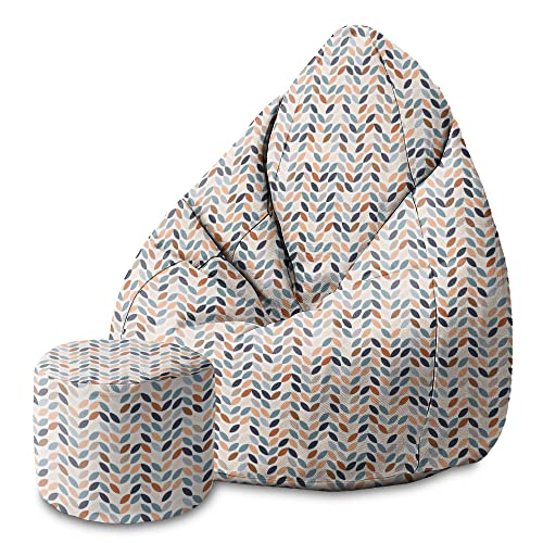 DreamRoots Bean Bag 80x80x120cm - Sitzsack mit Lehne und Hocker und Bezug - Sitzkissen Boden - Chill Bubibag - Sitzsack mit Füllung - Erwachsene mit Füllung M-Geo1 DreamRoots Bean Bag 80x80x120cm - Sitzsack mit Lehne und Hocker und Bezug - Sitzkissen Boden - Chill Bubibag - Sitzsack mit Füllung - Erwachsene mit Füllung M-Geo1 von DreamRoots