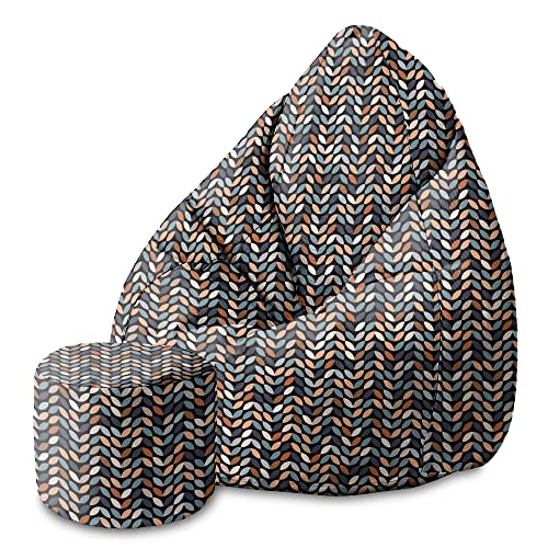 DreamRoots Bean Bag 80x80x120cm - Sitzsack mit Lehne und Hocker und Bezug - Sitzkissen Boden - Chill Bubibag - Sitzsack mit Füllung - Erwachsene mit Füllung M-Geo1 DreamRoots Bean Bag 80x80x120cm - Sitzsack mit Lehne und Hocker und Bezug - Sitzkissen Boden - Chill Bubibag - Sitzsack mit Füllung - Erwachsene mit Füllung M-Geo1 von DreamRoots