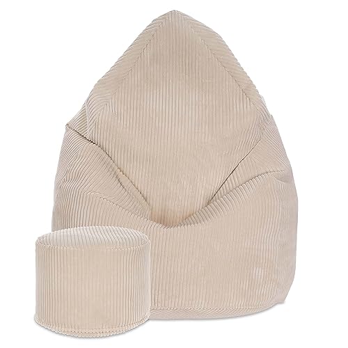DreamRoots Sitzsack Cord Erwachsener Sitzsäcke Jugendlicher Teenager 80x80x120cm - Sitzsack mit Füllung, Hocker, Lehne und Bezug - Bean Bag Chair - Sitzkissen Boden - Chill Sack DreamRoots Sitzsack Cord Erwachsener Sitzsäcke Jugendlicher Teenager 80x80x120cm - Sitzsack mit Füllung, Hocker, Lehne und Bezug - Bean Bag Chair - Sitzkissen Boden - Chill Sack von DreamRoots