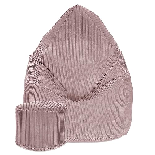 DreamRoots Sitzsack Cord Erwachsener Sitzsäcke Jugendlicher Teenager 80x80x120cm - Sitzsack mit Füllung, Hocker, Lehne und Bezug - Bean Bag Chair - Sitzkissen Boden - Chill Sack von DreamRoots