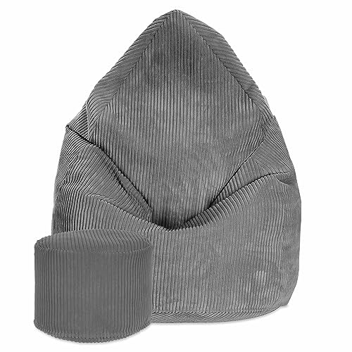DreamRoots Sitzsack Cord Erwachsener Sitzsäcke Jugendlicher Teenager 80x80x120cm - Sitzsack mit Füllung, Hocker, Lehne und Bezug - Bean Bag Chair - Sitzkissen Boden - Chill Sack DreamRoots Sitzsack Cord Erwachsener Sitzsäcke Jugendlicher Teenager 80x80x120cm - Sitzsack mit Füllung, Hocker, Lehne und Bezug - Bean Bag Chair - Sitzkissen Boden - Chill Sack von DreamRoots