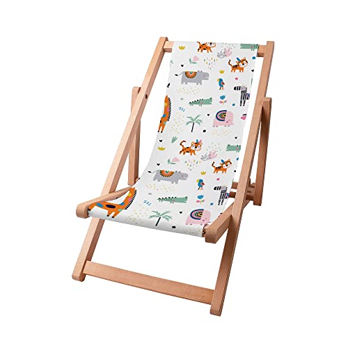 DreamRoots Liegestuhl Kinder Garten - Gartenstuhl Kinder Draußen - Kinder Klappstuhl - Kinder Campingstuhl Faltbar mit waschbare 100% Polyester - Kinder Liegestuhl - Kinder Gartenstuhl von DreamRoots