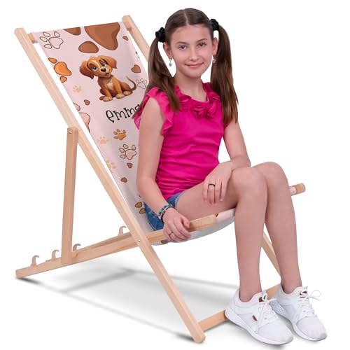 DreamRoots Liegestuhl Kinder Outdoor Personalisiert, Faltbarer Kinderliegestuhl bis 30kg, Waschbarer Bezug aus 100% Polyester, Ideal für Garten, Camping und Strand DreamRoots Liegestuhl Kinder Outdoor Personalisiert, Faltbarer Kinderliegestuhl bis 30kg, Waschbarer Bezug aus 100% Polyester, Ideal für Garten, Camping und Strand von DreamRoots