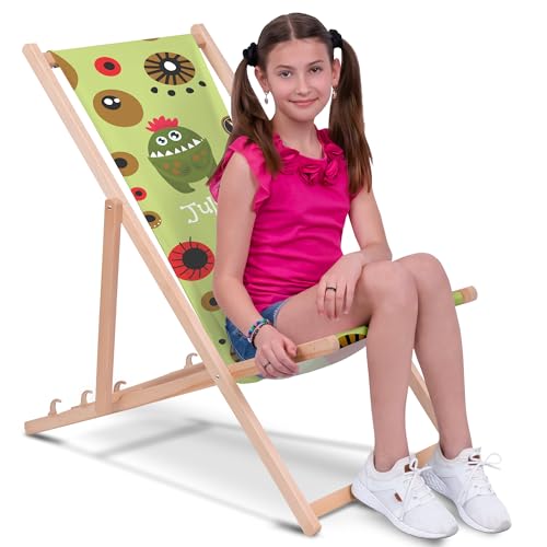 DreamRoots Liegestuhl Kinder Outdoor Personalisiert, Faltbarer Kinderliegestuhl bis 30kg, Waschbarer Bezug aus 100% Polyester, Ideal für Garten, Camping und Strand DreamRoots Liegestuhl Kinder Outdoor Personalisiert, Faltbarer Kinderliegestuhl bis 30kg, Waschbarer Bezug aus 100% Polyester, Ideal für Garten, Camping und Strand von DreamRoots