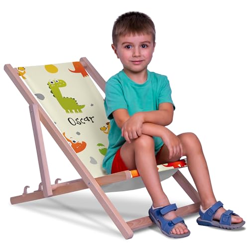 DreamRoots Liegestuhl Kinder Outdoor Personalisiert, Faltbarer Kinderliegestuhl bis 30kg, Waschbarer Bezug aus 100% Polyester, Ideal für Garten, Camping und Strand DreamRoots Liegestuhl Kinder Outdoor Personalisiert, Faltbarer Kinderliegestuhl bis 30kg, Waschbarer Bezug aus 100% Polyester, Ideal für Garten, Camping und Strand von DreamRoots